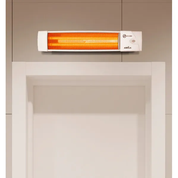 Estufa Cuarzo Africa 1200w Blanco 2 Potencias Control Cadena De Tiro 10,4x57x10,8 Cm