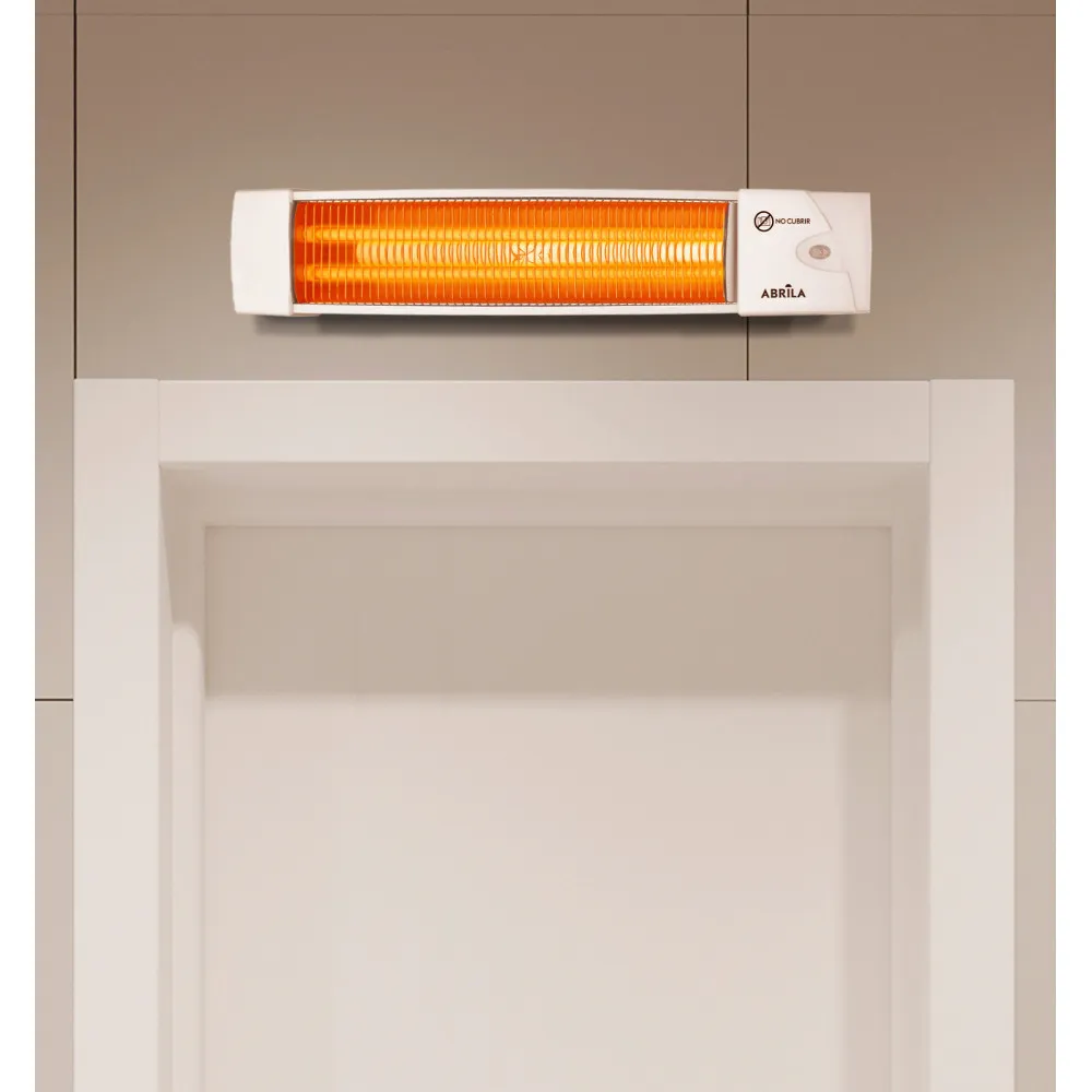 Estufa Cuarzo Africa 1200w Blanco 2 Potencias Control Cadena De Tiro 10,4x57x10,8 Cm