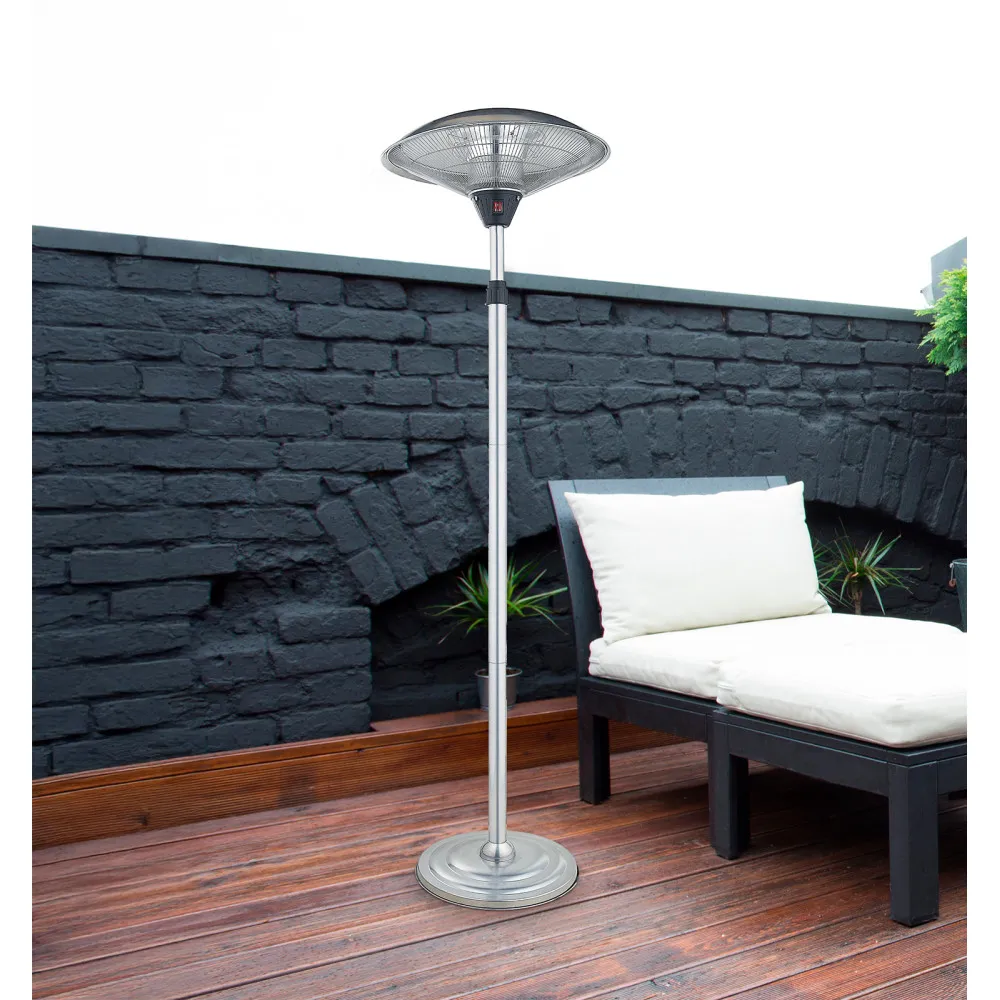 Calefactor Exterior C/pie Koel 2000w Plata 2potencias Antivuelco Ip34 200x60x60 Cm