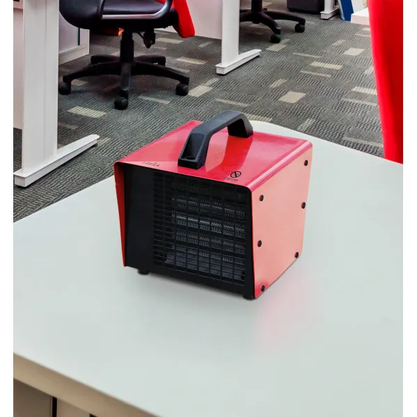 Fan heater Ceramic PTC Industrial Chopo 3000w Red 3 powers Therm.Reg.safety.carry handle 26x23,5x23,5 Cm