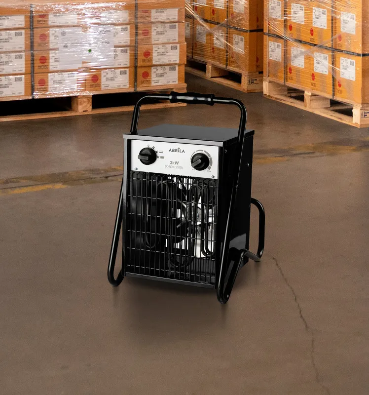 Termoventilador Industrial Simeon 3000w Negro 2potencias Ip24 Termost.reg.44x32x30 Cm