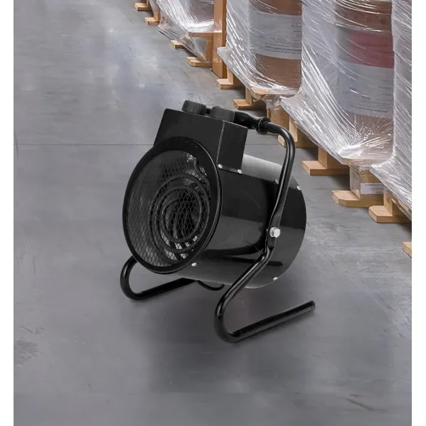 Fan heater Industrial Zenon 3000w Black 2 powers Ip24 Thermostat Reg.33x24x22,5 Cm