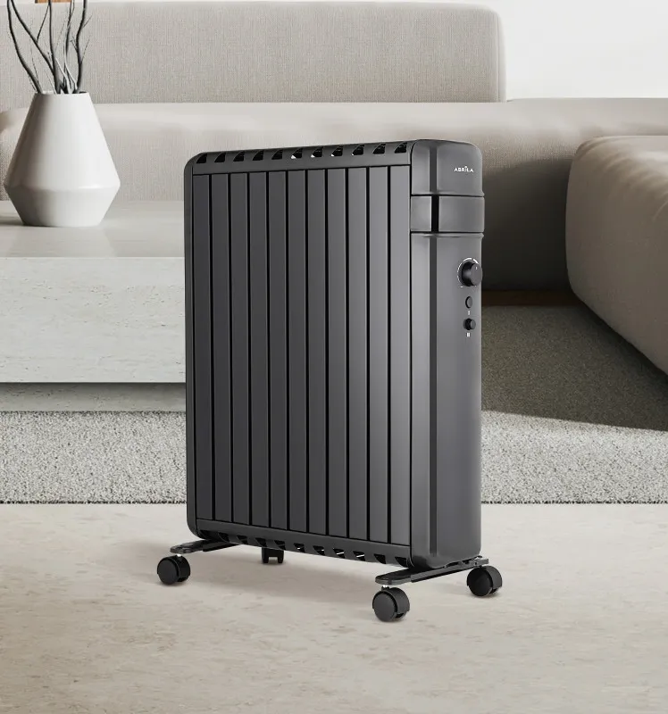 Radiador Aceite Polonia 2500w Negro Aletas Cerradas 11elementos 3potencias Antivuelco Protec.segurid.63,5x52,5x24,5cm