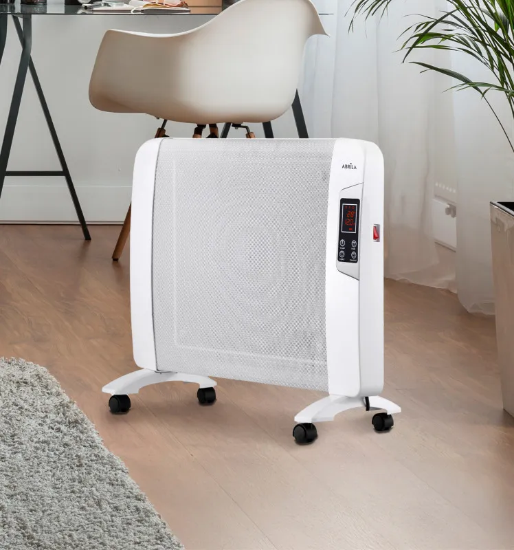 Radiador De Mica Abrigo 2000w 1elemento Blanco C/remoto Temporizador Display Termostato Reg.54x82,5x27cm