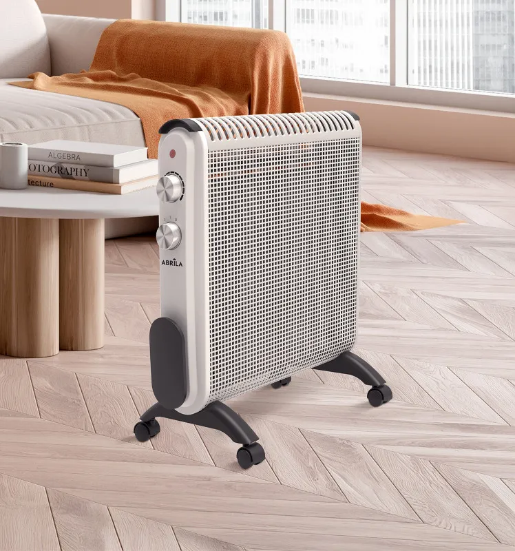 Radiador De Mica Condor 2000w 2elementos Blanco/gris 2potencias,antivuelco,termostato,c/ruedas Y Asa 52x46x25cm