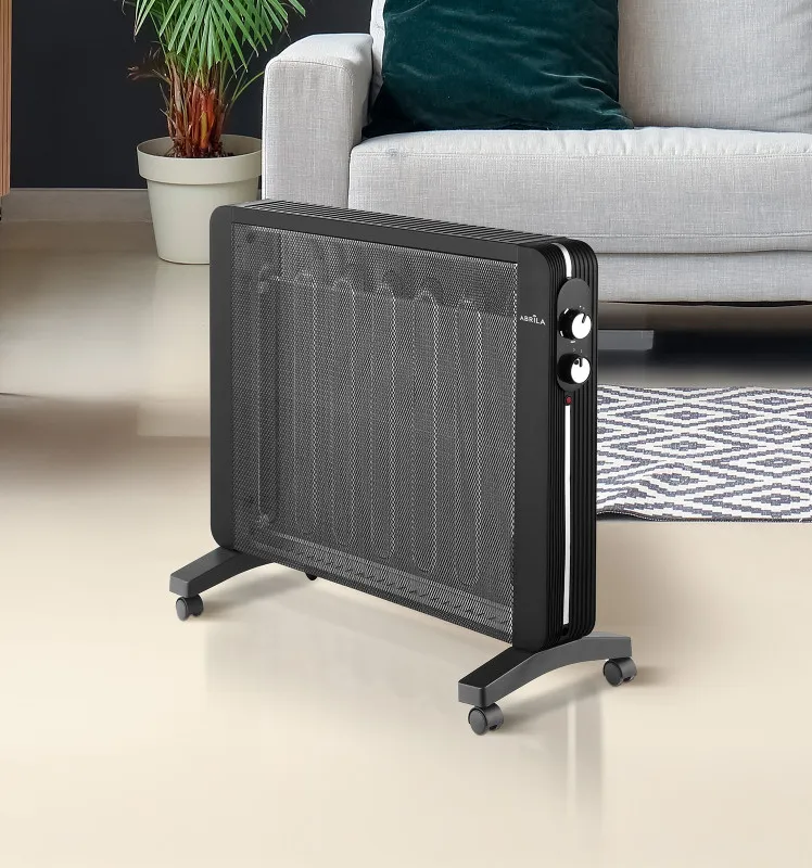 Radiador Mica Manglar 2000w Negro 2potencias Antivuelco Prot. Seg. Termost. Regulable 62x73,2x26 Cm