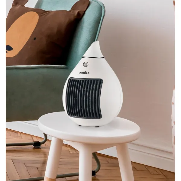 Fan heater Ceramic 1500w White/chrome 2functions 2powers Thermostat Reg.tip-over protection 26,5x18,5x18,5 Cm