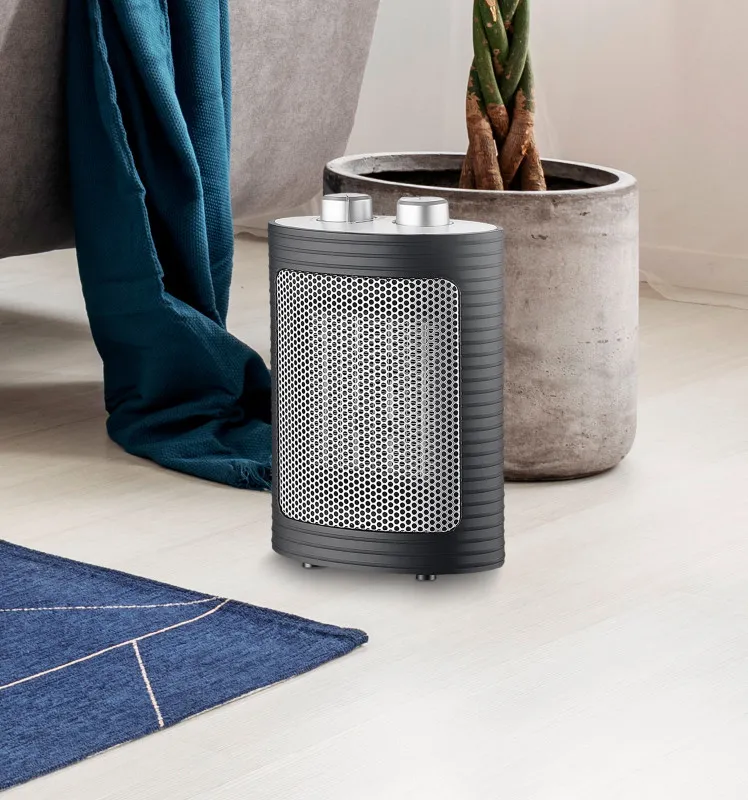 Termoventilador Ceramico 1500w Negro/plata 3funciones 2potencias Termost.reg.antivuelco 22x15x9 Cm