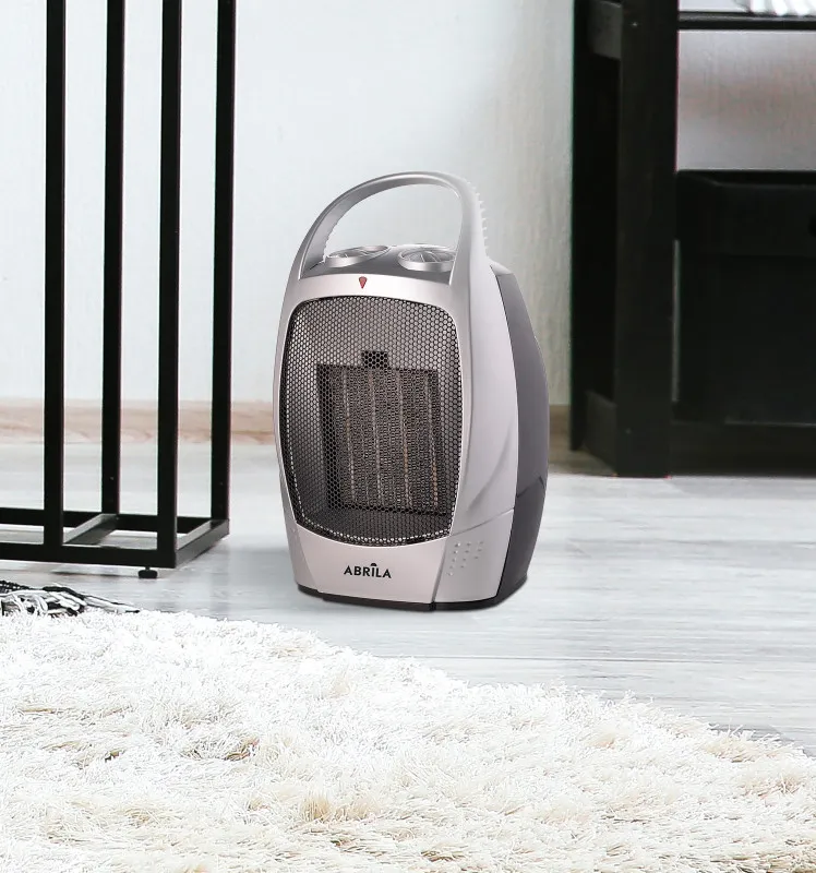 Termoventilador Ceramico 1500w Negro/plata Termost.reg 2potenc.vent/calor Antivuelco Asa28x18,5x15cm