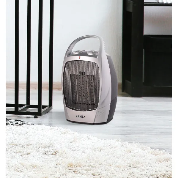 Fan Heater Ceramic 1500w Black/Silver Therm.reg 2 Powers.Fan/Heat Tip-over Protection Carry Handle28x18,5x15cm