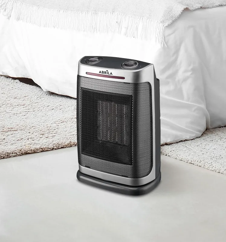 Termoventilador Ceramico PTC Fogon 1500w Plata 2potencias 3funciones Termost. Regu. Seguridad, Antivuelco 29x19x14,5cm