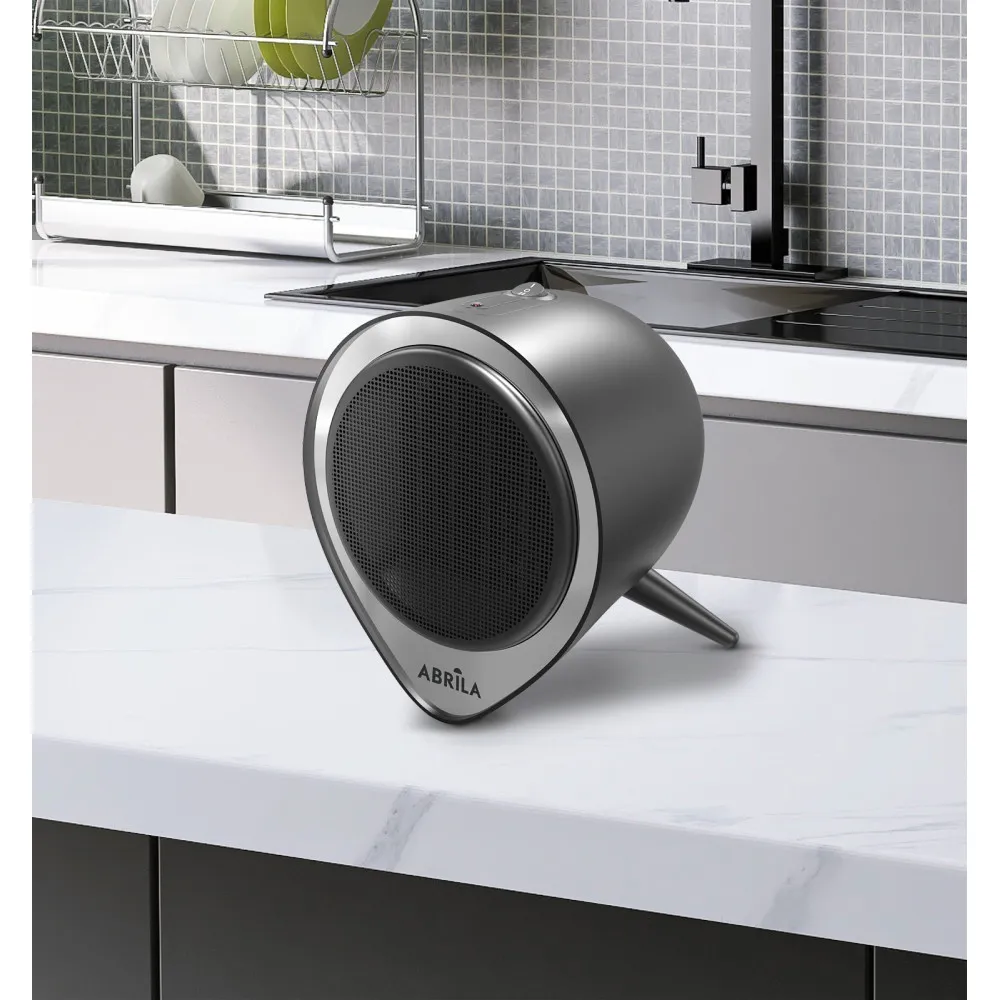 Termoventilador Ceramico Andino 1500w Negro/plata  2potencias,protecc.sobrecalentamiento,antivuelco 21x18x18cm