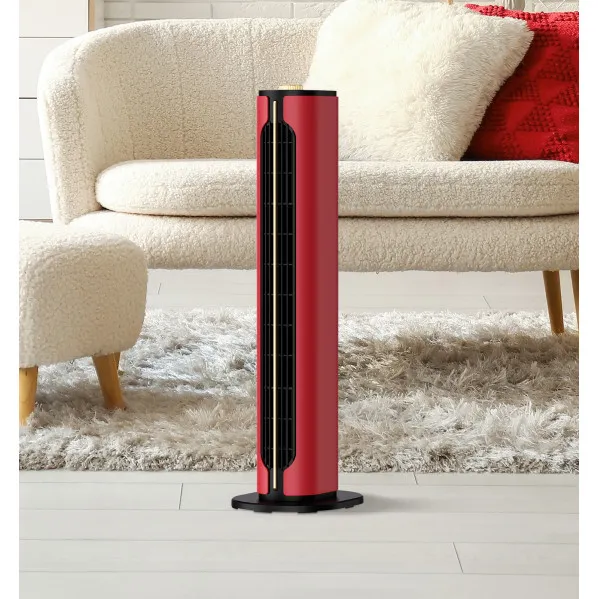 Vertical ceramic PTC fan heater 1500w Canada Red/black 2 power levels 3 functions safety thermostat, tip-over protection 61,5x18x18cm