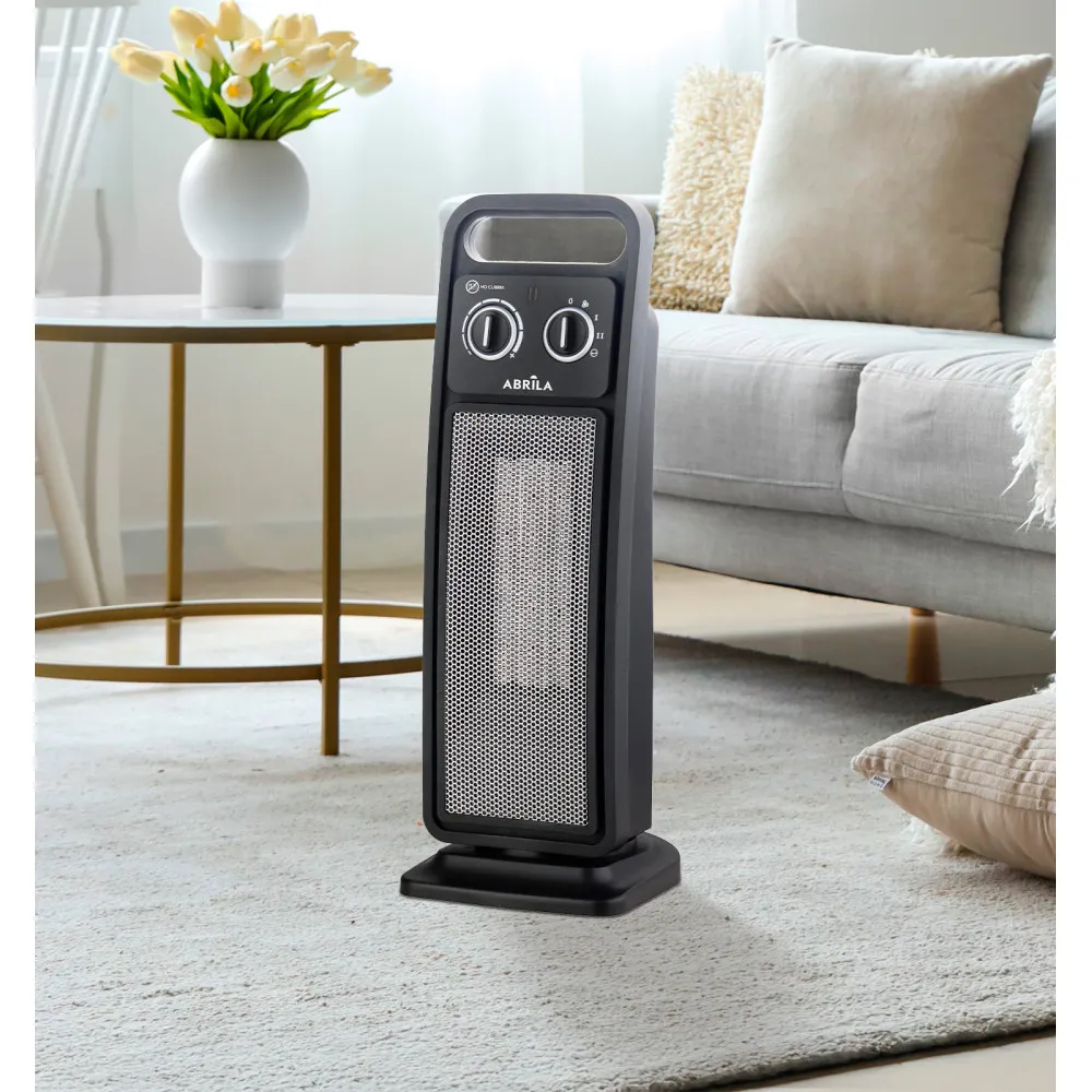 Termoventilador Ceramico Vert.brasil 2000w Negro  2pot.oscilant.antivuel.termost. Prot.cal 50,7x19x18,3 Cm