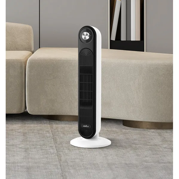 Termoventilador Ceramico Vert.grecia 2000w Negro/blanco 2pot.oscilante, Antivuelco, Termost. Prot.cal 69,8x24,5x24,5 Cm
