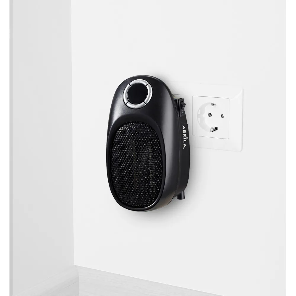 Mini Termoventilador Ceramico Malasia 500w Negro Temperatura Reg,temporizador  Seguridad Display 16x9x12cm
