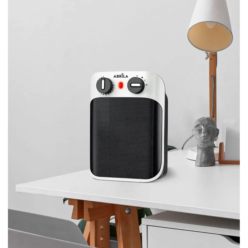 Termoventilador Ceramico Libia 1800w Blanco/negro 2potencias 3funciones Antivu.segur.luz Ind.26,5x19,5x13,2 Cm