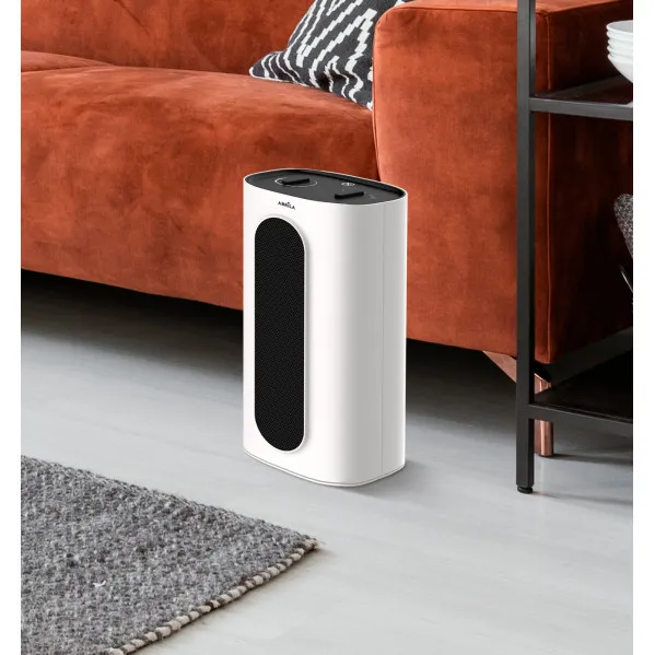 Fan heater Ceramic Chequia 2000w White/black Oscillating 2powers Tip-over protection Thermost.dim.38,5x17,5x12,8cm