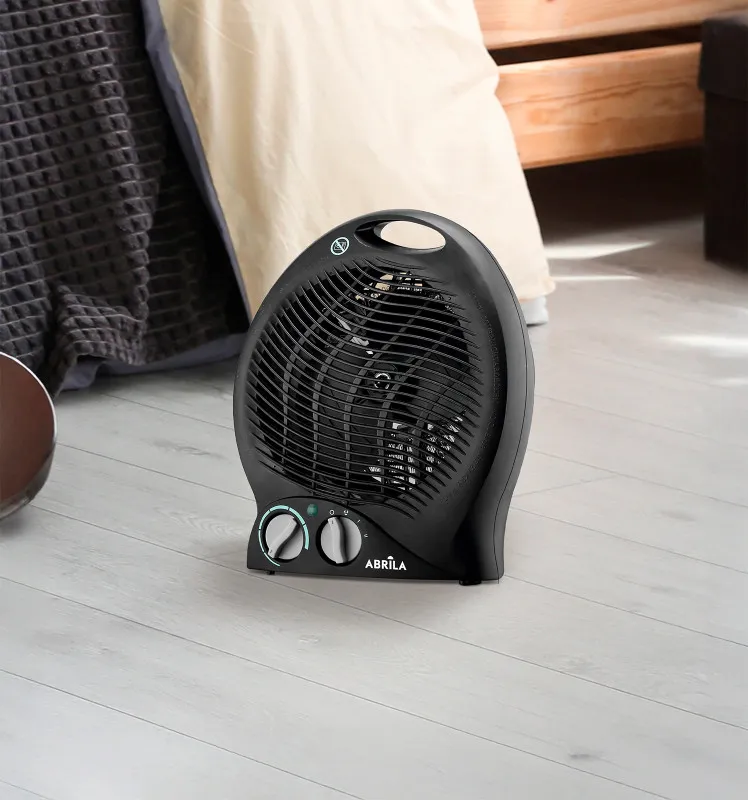 Termoventilador Electico Candil 2000w Negro 2potencias 3funciones, Termostato Reg. Seguro Y Asa 26,8x25,7x15,5cm