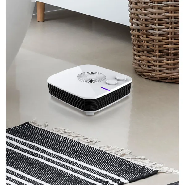 Fan Heater Electric Style 2000w White Horizontal 2 Powers.3 Functions Therm.reg. 11,5x26x26 Cm