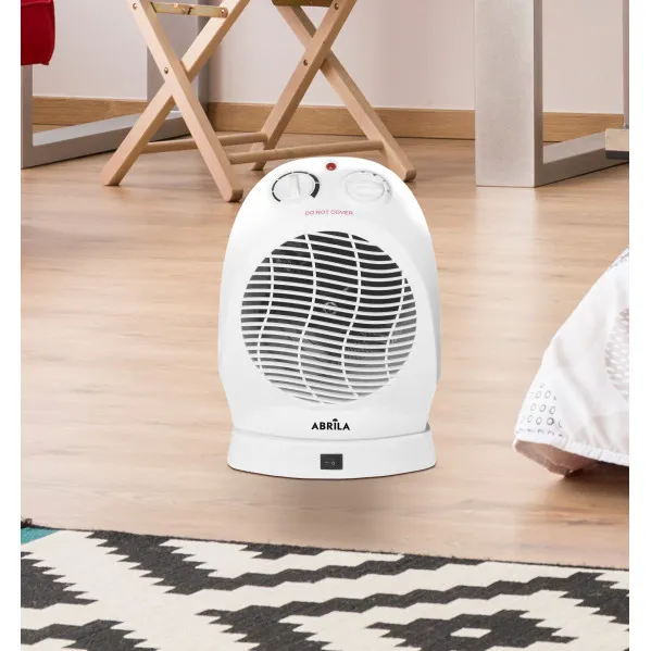 Fan Heater Elect.temple 2000w White Oscillating Thermostat Adj.2-Power 3-Function Tip-over Protection 29x21x16cm