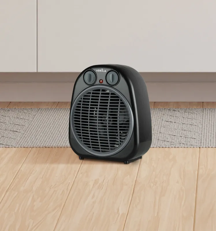 Termoventilador Fogata 2000w Negro/gris 2potencias 3funciones Termostato Reg.seguro,antivuelco 24x20x13cm