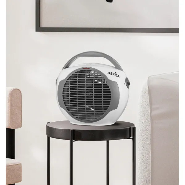 Fan heater Llama 2000w White/grey 2 power levels, 3 functions, adjustable safety thermostat, tip-over protection, carry handle 22,6x24,7x17
