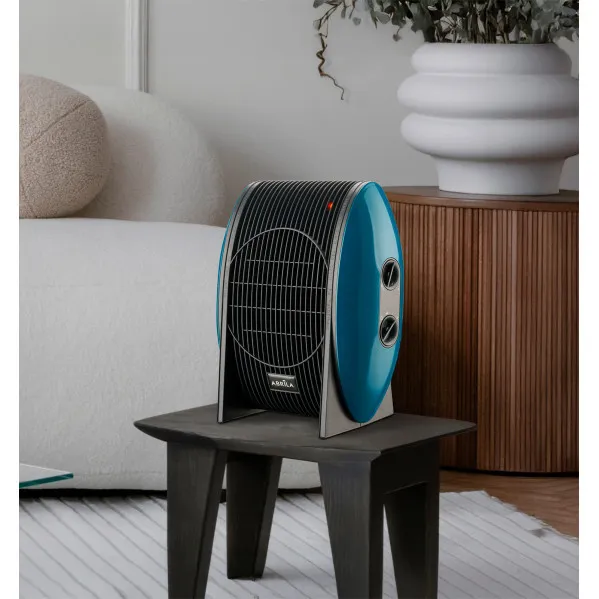 Fan heater Desierto 2000w Blue 2 power levels, 3 functions, dimmable safety thermostat 31x25x14cm