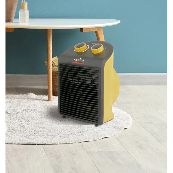 Electric fan heater Croacia 2000w Yellow/black 2 power levels 3 functions safety thermostat, tip-over protection 26x20x14cm