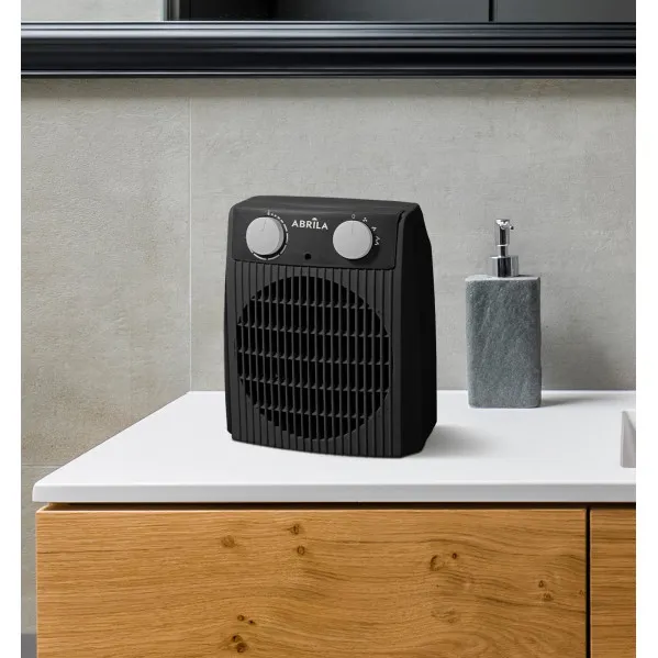 Fan Heater Elect.nairobi 2000w Grey/Black 2 Power Levels 3 Functions Safety Protection Indicator Light 22,9x19,4x13,3cm