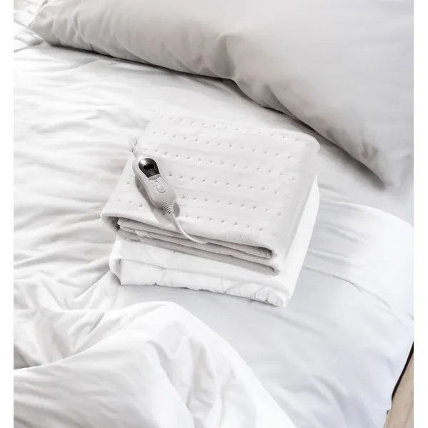 Bed Warmer Electric Comfort White 60w 150x80cm 3 Levels Led Control Auto Shut-off 3h Washable