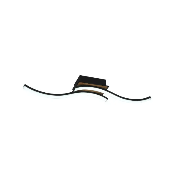 Ceiling light Murray 32w 3000-4000-6500k Black/wood 3520lm C/remote,memory And Reg.Intensity 9,5x62x11cm