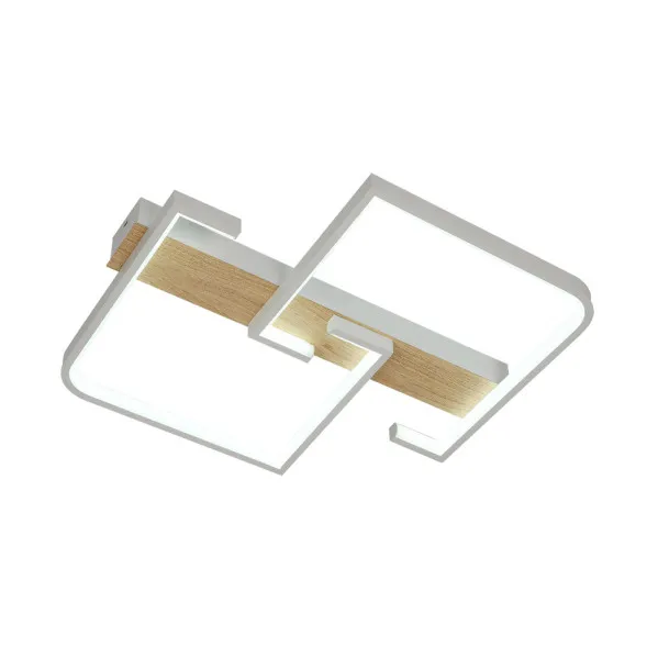 Plafon Frondella 76w 3000-4000-6500k Blanco/haya 8360  Lm C/remoto,memoria Y Reg.intensidad 6x45x38cm