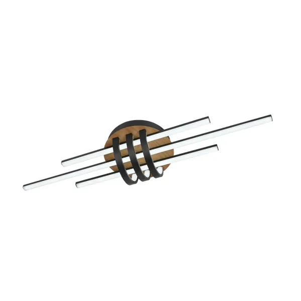 Ceiling light Kirova 64w 3000-4000-6500k Black/wood 7040lm  Lm C/remote,memory And Reg.Intensity 13,5x85,5x23,5cm