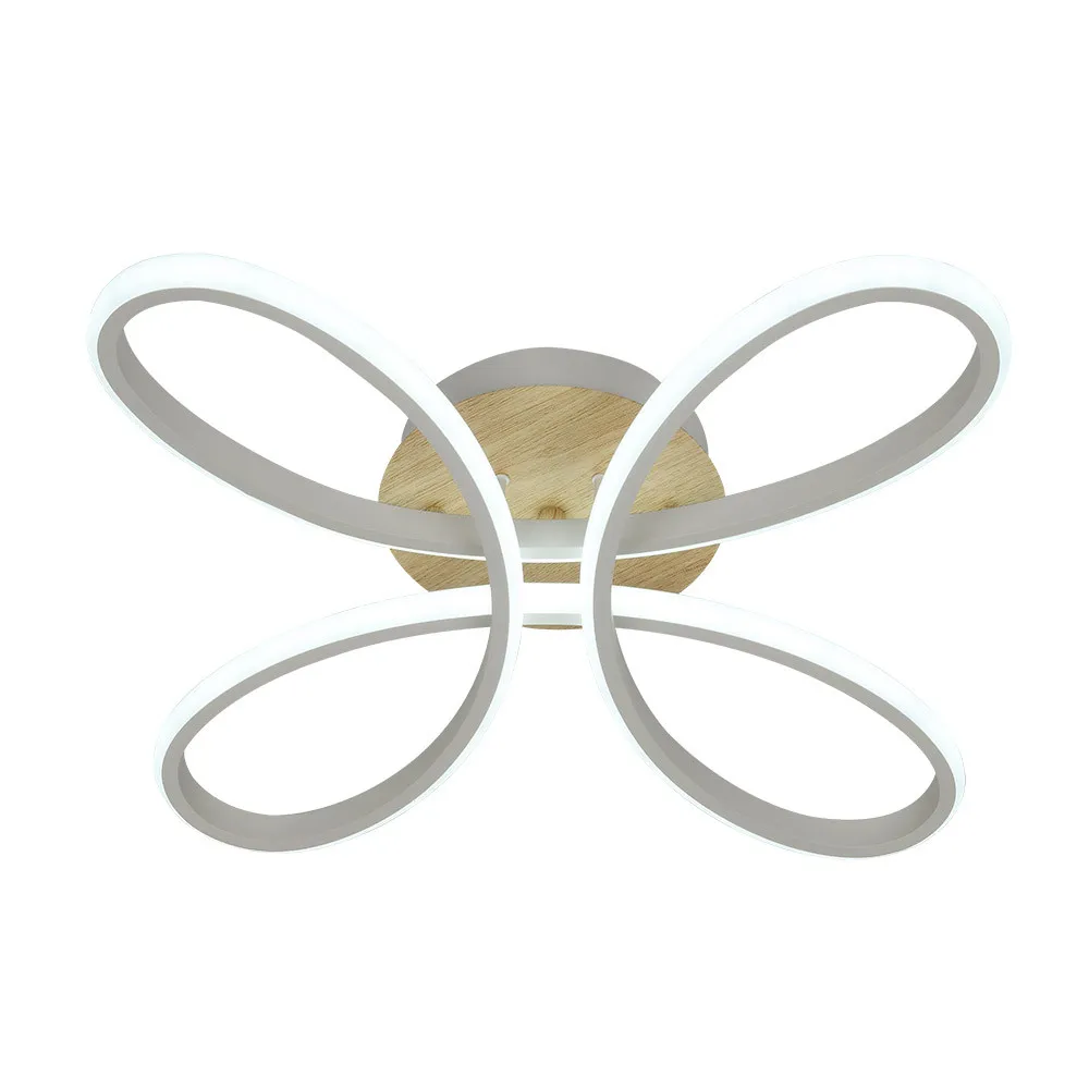 244781041 - Plafon Bandeira 104w 3000-4000-6500k Blanco/haya 11440  Lm C/remoto,memoria Y Reg.intensidad 12x42,5x42,5cm