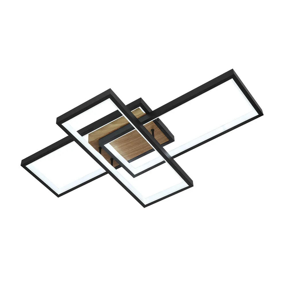 244681049 - Ceiling light Madaleta 104w 3000-4000-6500k Black/wood 11440 Lm C/remote,memory And Reg.Intensity 9,5x62x38,5cm