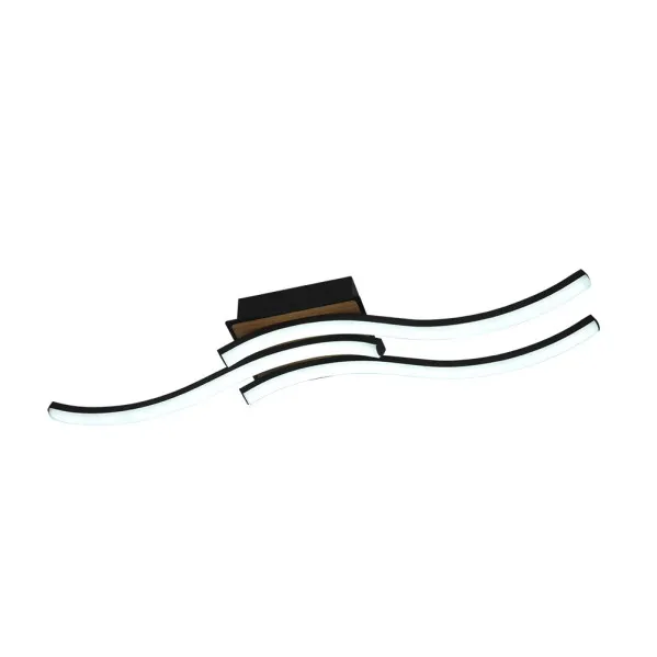 Ceiling light Murray 48w 3000-4000-6500k Black/wood 5280lm C/remote,memory And Reg.Intensity 9,5x62x11cm