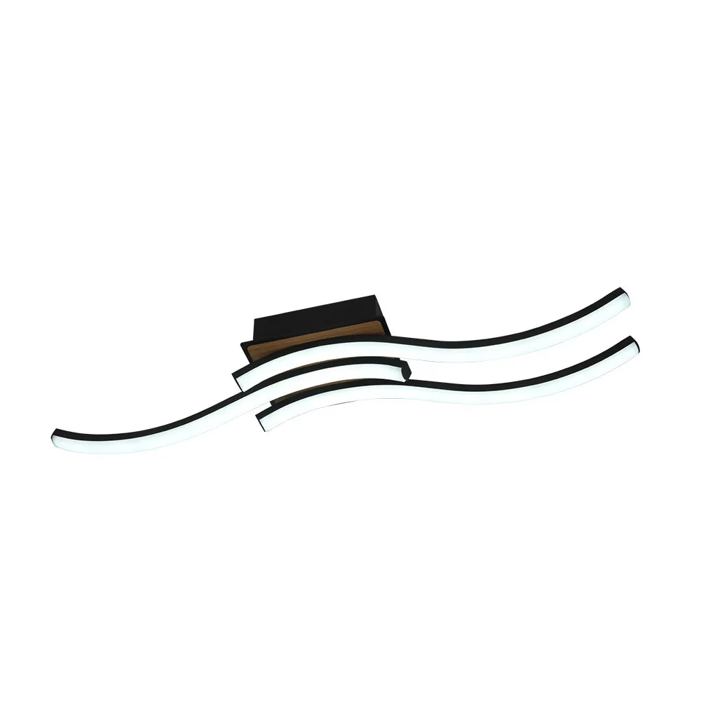 244584888 - Ceiling light Murray 48w 3000-4000-6500k Black/wood 5280lm C/remote,memory And Reg.Intensity 9,5x62x11cm