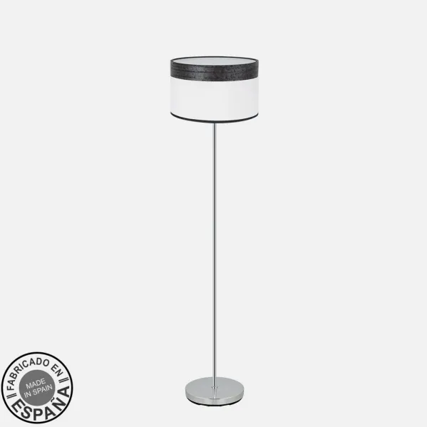 Foot Living room Cloe 1xe27 Chrome/white-wood Black162x40x40  cm