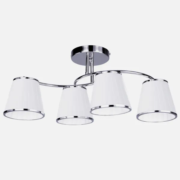 Lampara Lantanas 4xe27 Cromo Pant.blanca  24x64x31,5 Cm