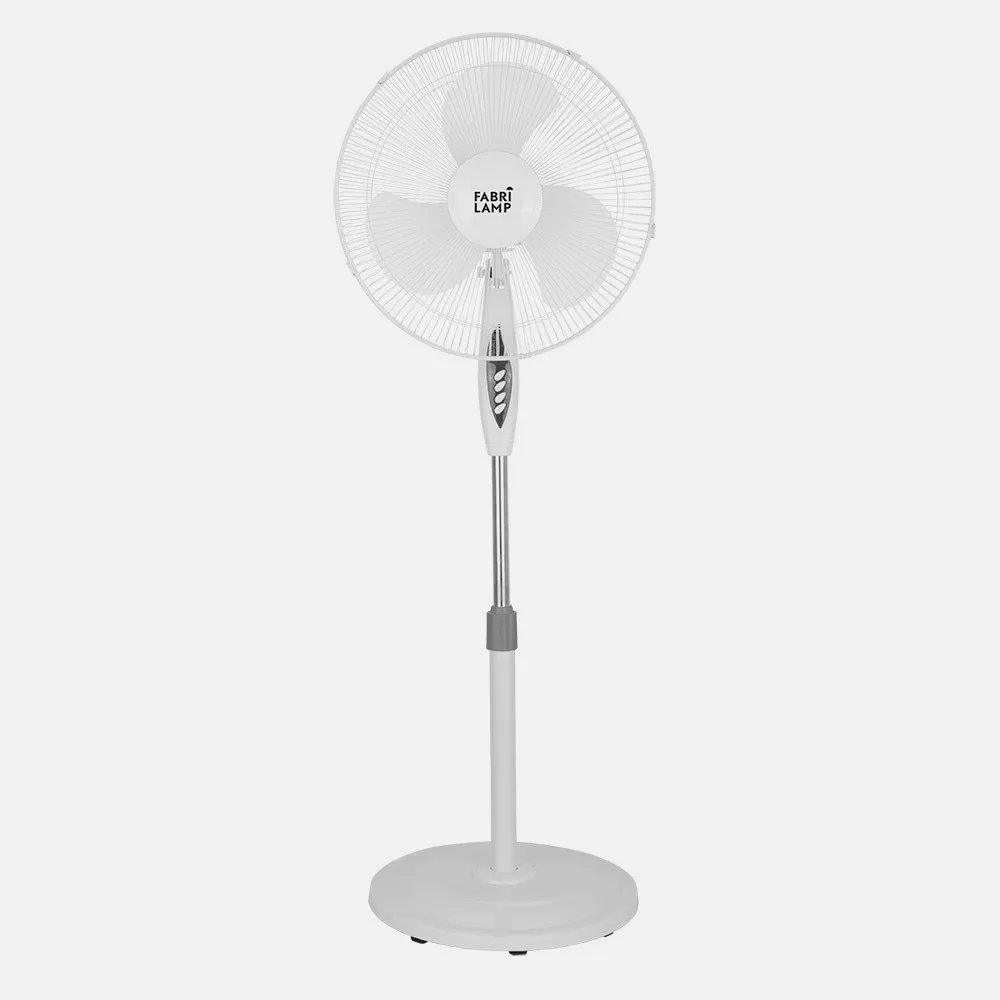Ventilador De Pie Bise Blanc 3 Vel 45w Regx43x40cm Oscilante 3 Aspas Blancas C/remoto Y Temporizador