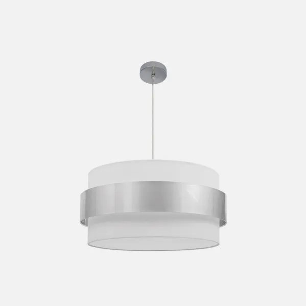 Colgante Bremen Cromo/blanco-plata 3xe27 Regx50x50 Cm