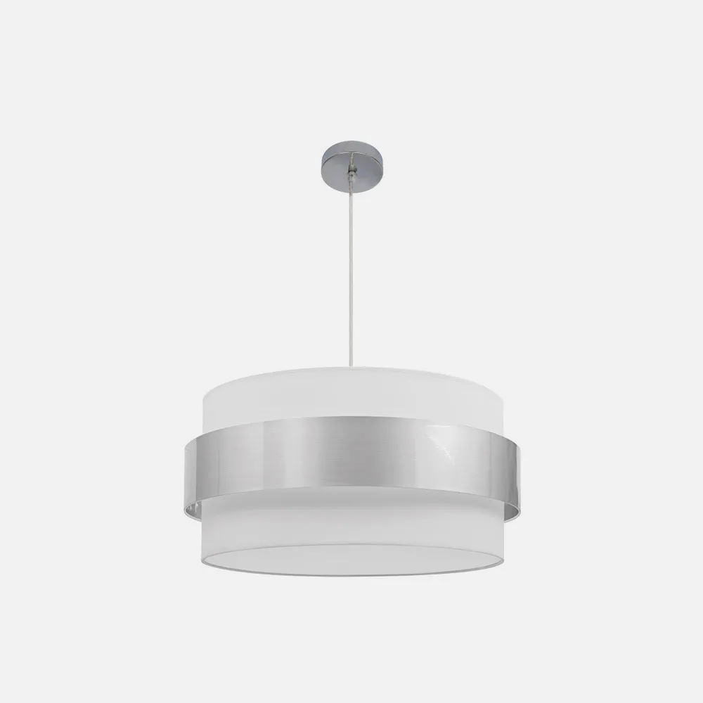 Colgante Bremen Cromo/blanco-plata 3xe27 Regx50x50 Cm