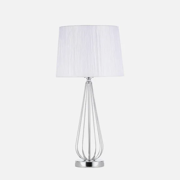 Sobremesa Robina 1xe27 Cromo C/pant Blanca  62x30x30 Cm