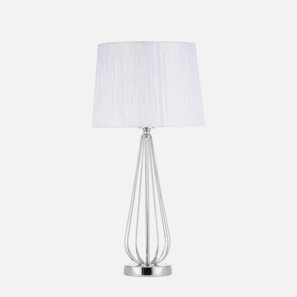 Sobremesa Robina 1xe27 Cromo C/pant Blanca  62x30x30 Cm