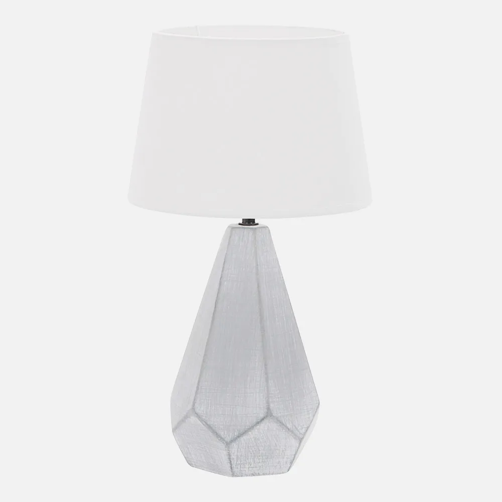 Sobremesa Ceramica Ibi 1xe27 Zinc Pantalla Blanca 43x24,8x24,8 Cm