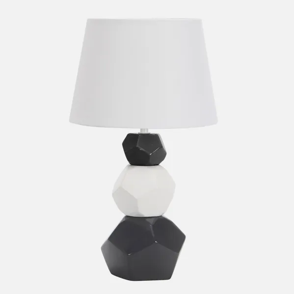 Table lamp Ceramic Foz 1xe27 Blanc/neg Pant White 41x24x24 Cm