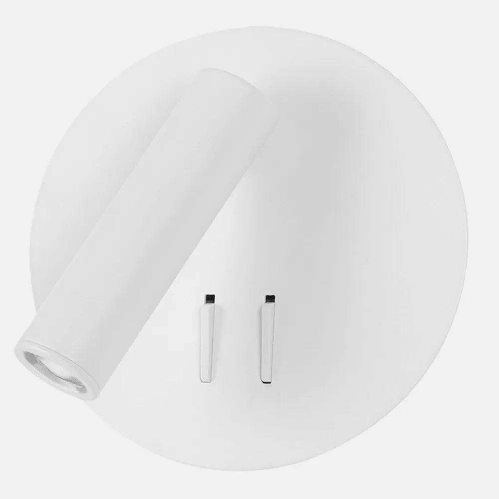 Aplique 2+6w 4000k Manet Redondo Blanco 130lm  Doble Encendido 14x14x12 Cm