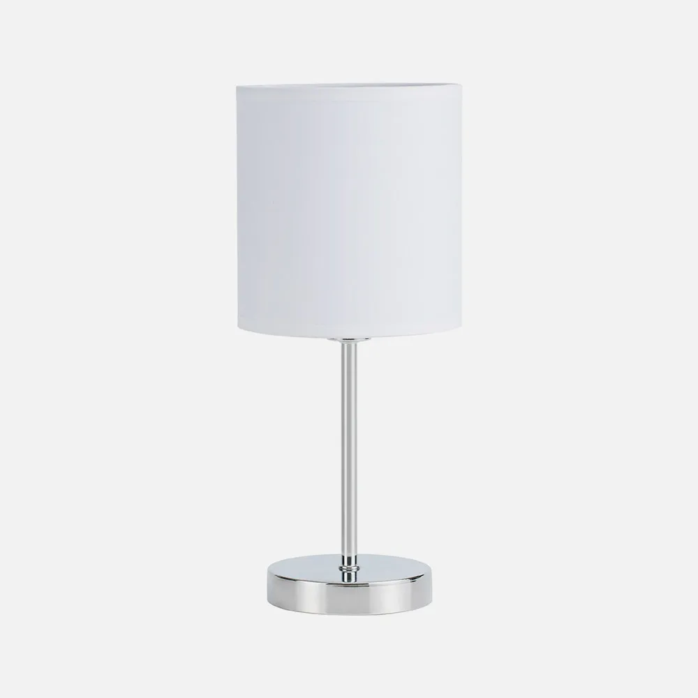 Sobremesa Chanza 1xe14 Cromo C/pantalla Blanca 37x16x16 Cm