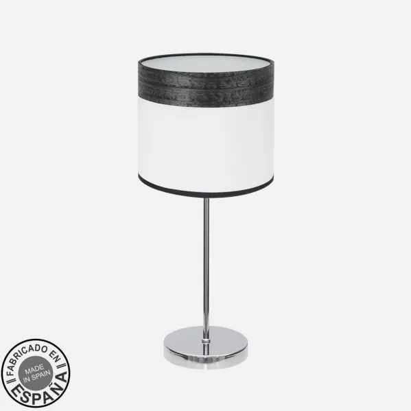 Table lamp Cloe 1xe14 Chrome/white-wood Black 42X18X18 CM